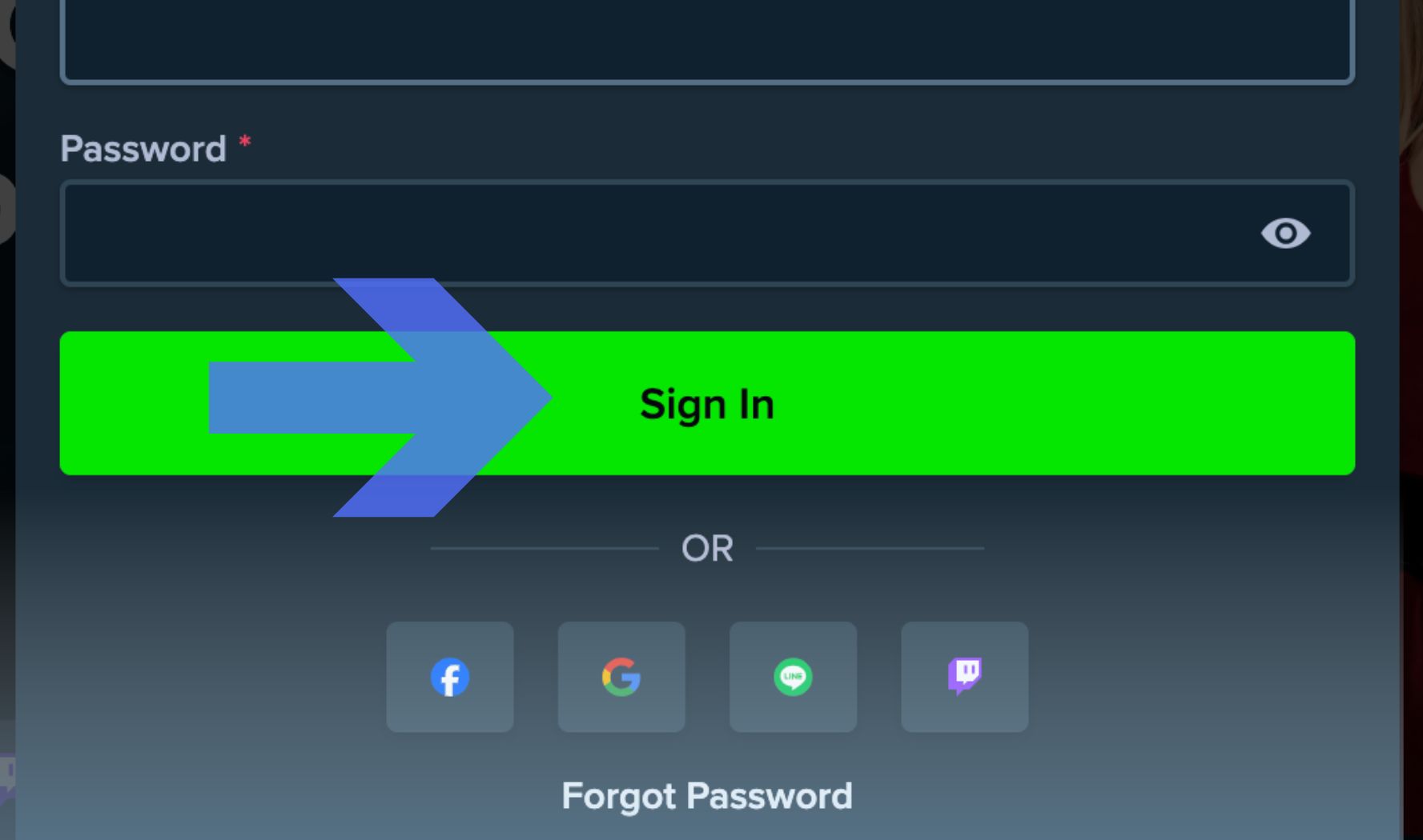 Stake Nigeria Click on the green login button